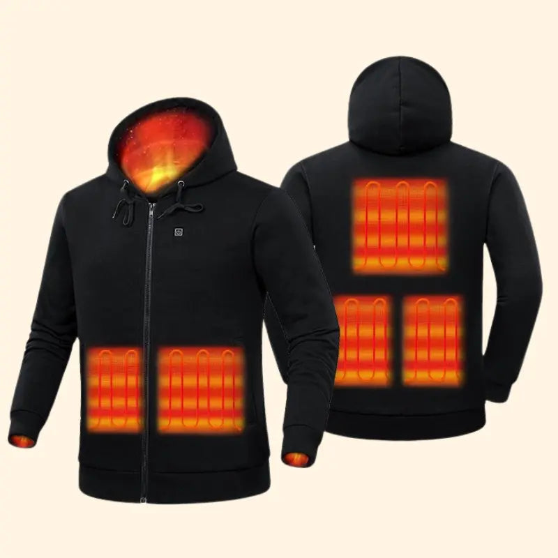 Heated zip up hoodie sale